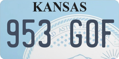 KS license plate 953GOF