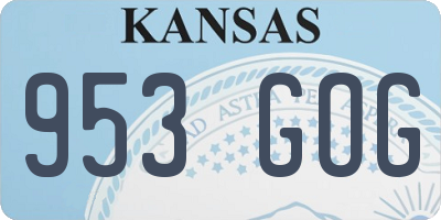 KS license plate 953GOG