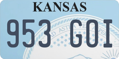 KS license plate 953GOI