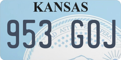 KS license plate 953GOJ