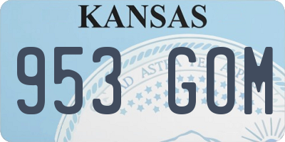 KS license plate 953GOM