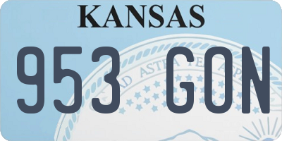 KS license plate 953GON
