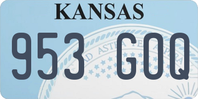 KS license plate 953GOQ