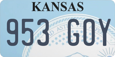 KS license plate 953GOY