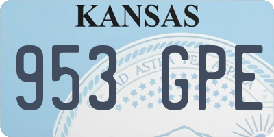 KS license plate 953GPE