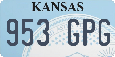 KS license plate 953GPG