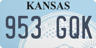 KS license plate 953GQK