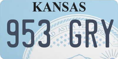 KS license plate 953GRY