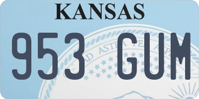 KS license plate 953GUM