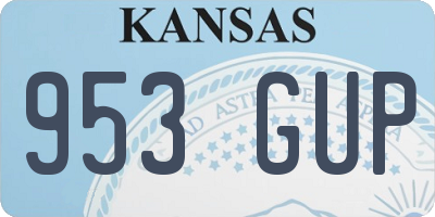 KS license plate 953GUP