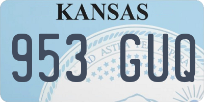 KS license plate 953GUQ