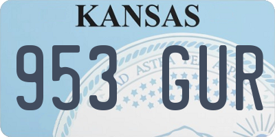 KS license plate 953GUR