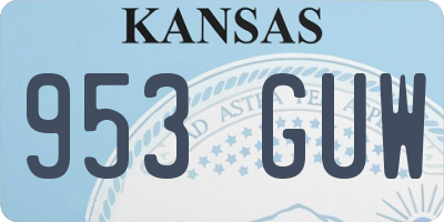 KS license plate 953GUW