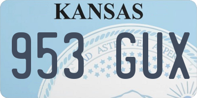 KS license plate 953GUX