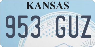KS license plate 953GUZ