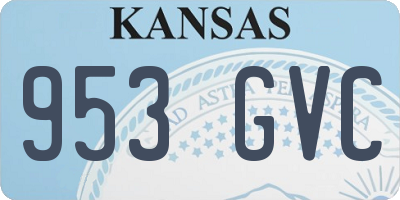 KS license plate 953GVC