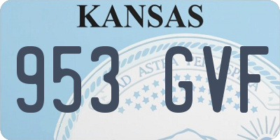 KS license plate 953GVF