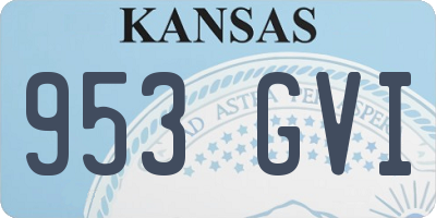 KS license plate 953GVI