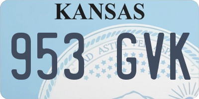 KS license plate 953GVK