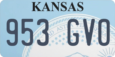 KS license plate 953GVO