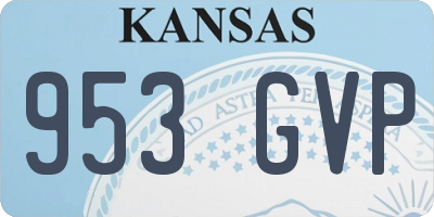 KS license plate 953GVP