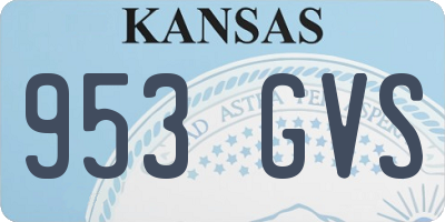 KS license plate 953GVS