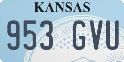 KS license plate 953GVU
