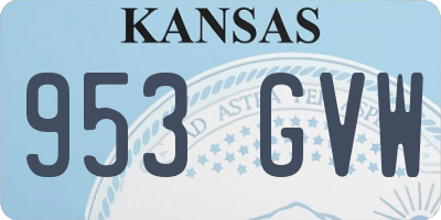 KS license plate 953GVW