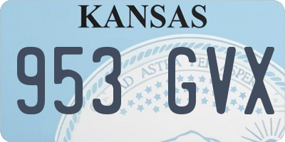 KS license plate 953GVX