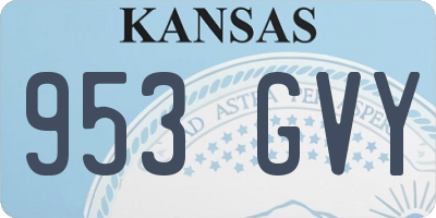 KS license plate 953GVY