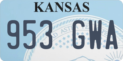 KS license plate 953GWA