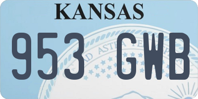 KS license plate 953GWB