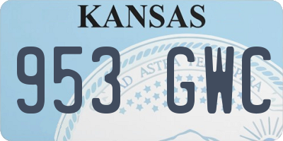 KS license plate 953GWC