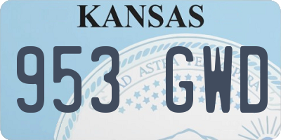KS license plate 953GWD