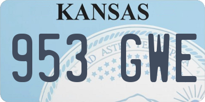 KS license plate 953GWE