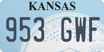 KS license plate 953GWF