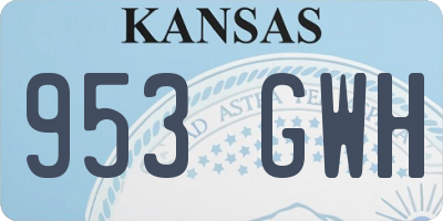 KS license plate 953GWH