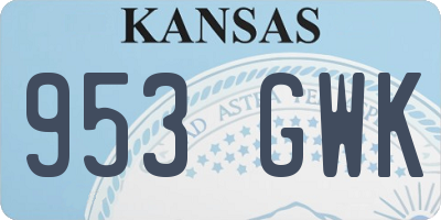 KS license plate 953GWK