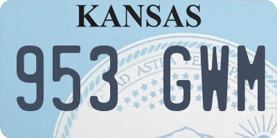 KS license plate 953GWM