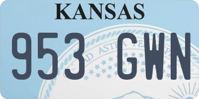 KS license plate 953GWN