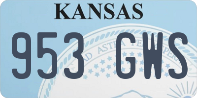 KS license plate 953GWS