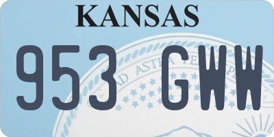KS license plate 953GWW