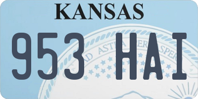 KS license plate 953HAI