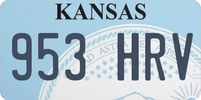 KS license plate 953HRV