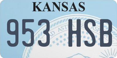 KS license plate 953HSB