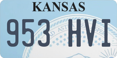 KS license plate 953HVI