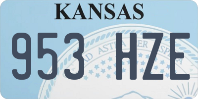 KS license plate 953HZE