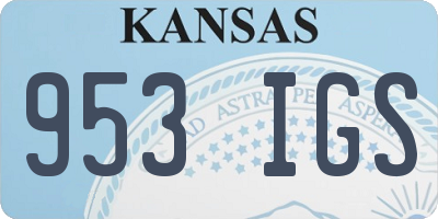 KS license plate 953IGS