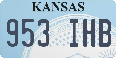 KS license plate 953IHB