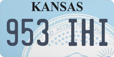 KS license plate 953IHI